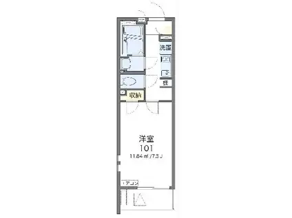 クレイノSOLUTIONS 6(1K/3階)の間取り写真