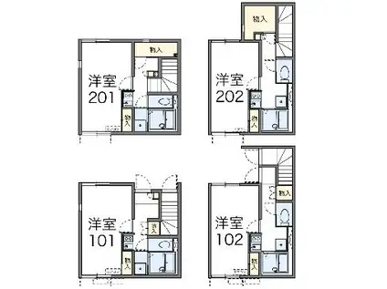 レオネクストパラシオン丸山(1K/2階)の間取り写真