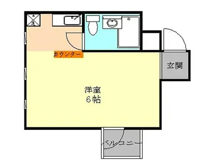 ヒルサイドホール(ワンルーム/3階)の間取り写真