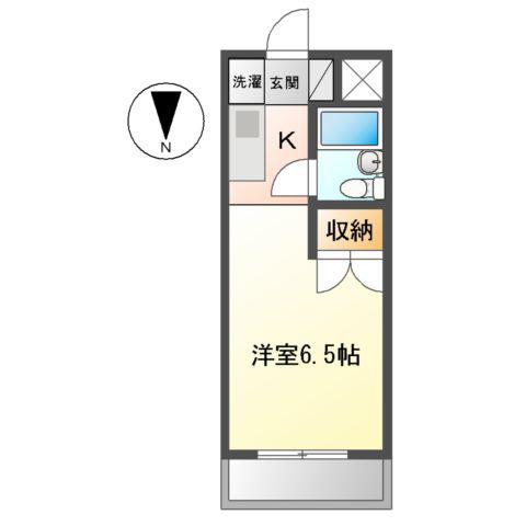 グレートコースト桜山(1K/2階)の間取り写真