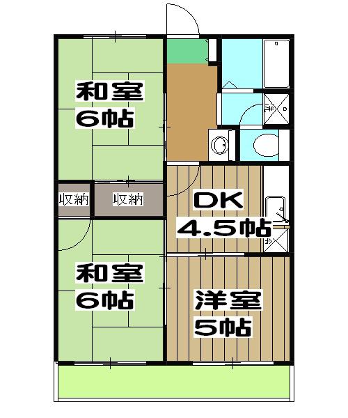 パセンテラ洛西(3DK/2階)の間取り写真