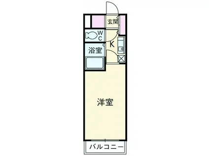 ブランベージュ桂(1K/1階)の間取り写真