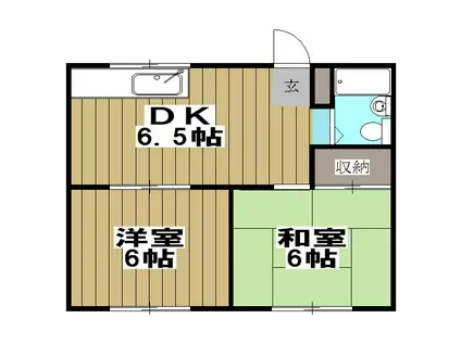 ハイツ・ヤマグチ(2DK/1階)の間取り写真