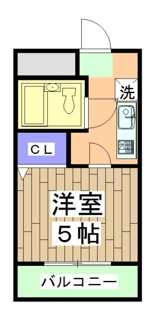 御室ガーデンハイツ(1K/2階)の間取り写真