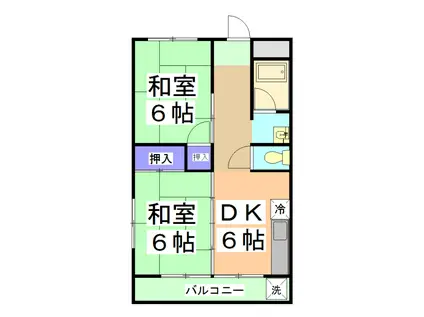 ハイツ池田(2DK/2階)の間取り写真