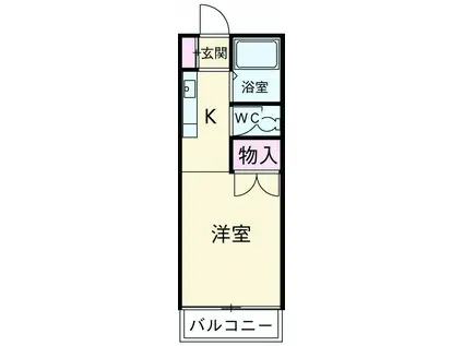 ドメイン三浦(1K/1階)の間取り写真