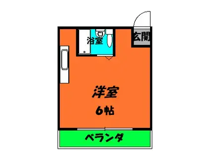 マルカクカウンタックハイツ(ワンルーム/2階)の間取り写真