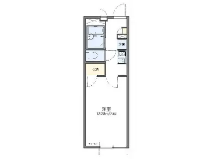 レオパレス旭ヶ丘(1K/1階)の間取り写真