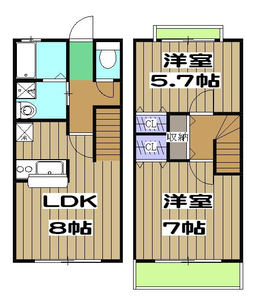 フェアリーハイツ(2DK)の間取り写真