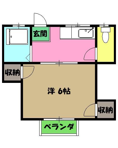コーポ富士苑(1K/2階)の間取り写真