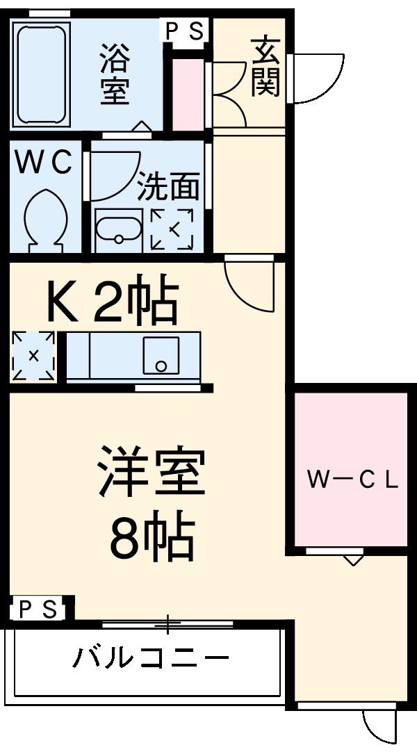 リラフォート(ワンルーム/1階)の間取り写真