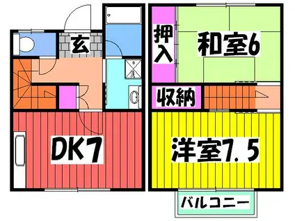 藤原ハイツ(2DK)の間取り写真