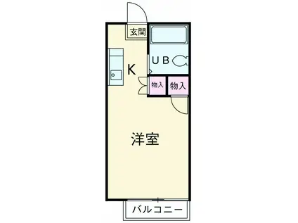 メゾン椚田(ワンルーム/2階)の間取り写真