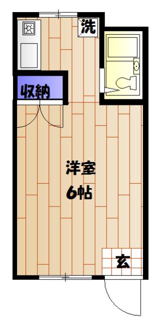 TAIKIビル(ワンルーム/1階)の間取り写真