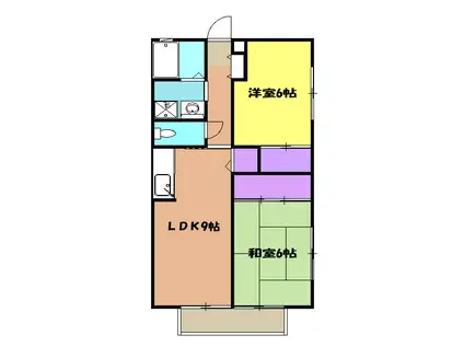 カーサカオル(2LDK/1階)の間取り写真