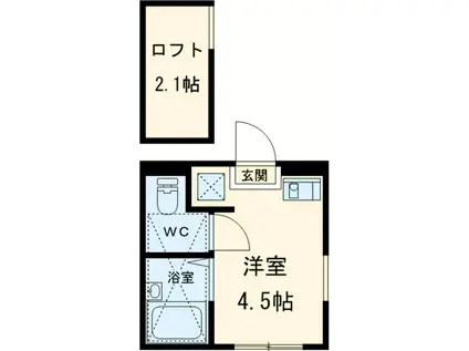 マーベラス国分寺東恋ヶ窪Ⅱ(ワンルーム/1階)の間取り写真