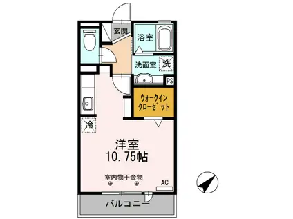 セドル谷田(ワンルーム/1階)の間取り写真