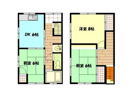 藤下アパート(3DK)の間取り写真