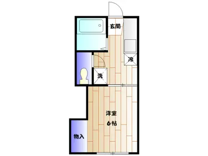 フラットⅡ(1K/1階)の間取り写真