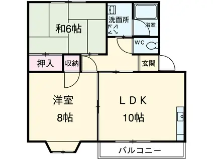 アコール(2LDK/2階)の間取り写真