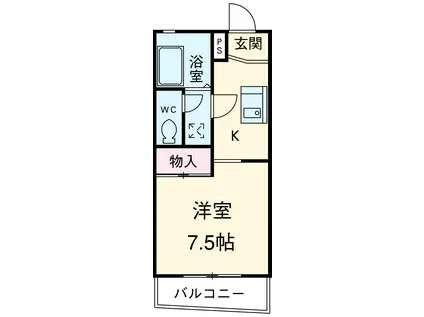 メゾンエーデルワイス(1K/1階)の間取り写真