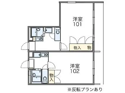 レオパレス花車(1K/2階)の間取り写真