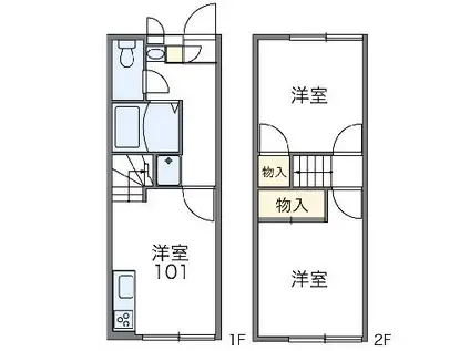 レオパレスT21(2DK/1階)の間取り写真