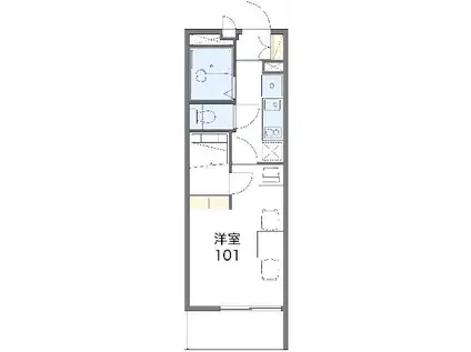 レオパレスミワ(1K/3階)の間取り写真