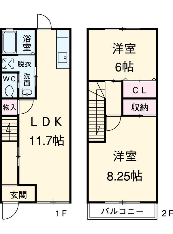 アウローラB(2LDK)の間取り写真