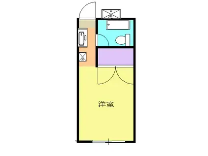 益田ハイツ(1K/1階)の間取り写真