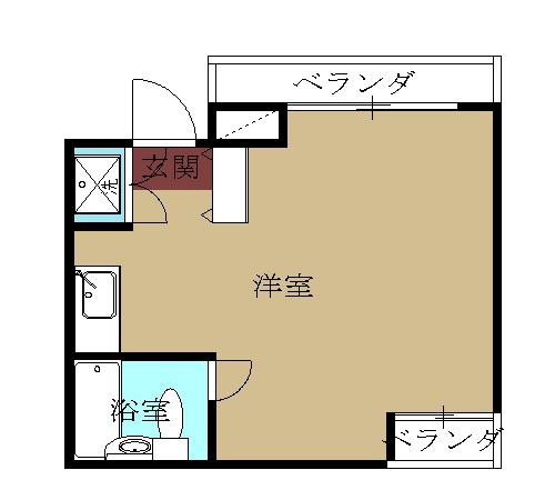 トーシンハイツ東林間(ワンルーム/2階)の間取り写真