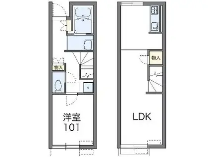 レオネクストメゾンエスポワール(1LDK/1階)の間取り写真