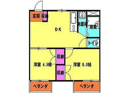 メゾンドール1番館(2DK/3階)の間取り写真