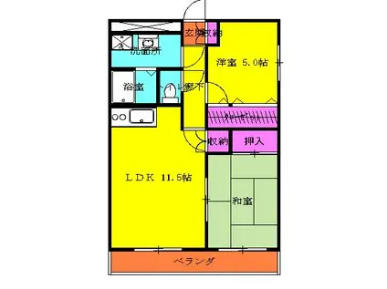 石丸マンション(2LDK/1階)の間取り写真