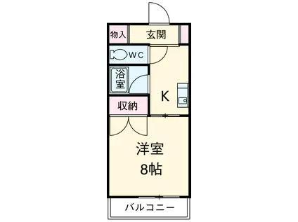 セグンド山星(1K/4階)の間取り写真