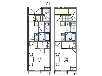 レオネクストリバージュ 2(1K/1階)の間取り写真
