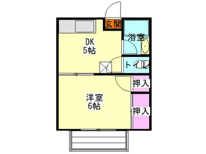 丸田マンション(1DK/2階)の間取り写真