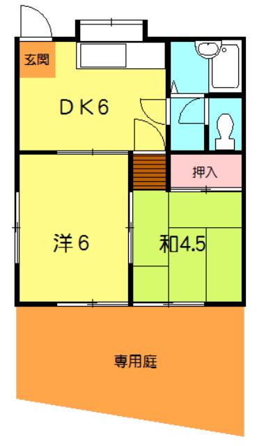 鄕野アパート(2DK/1階)の間取り写真