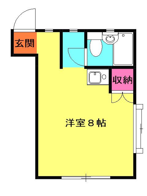 チェリーワン(ワンルーム/1階)の間取り写真