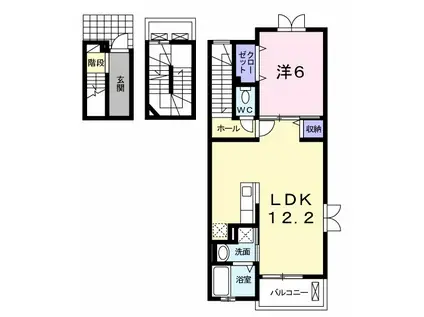 ヴィラモデルノ(1LDK/3階)の間取り写真
