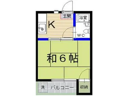 マイルーム参道A棟(1K/2階)の間取り写真