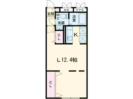 ZESTY駒沢大学Ⅱ(1DK/4階)の間取り写真