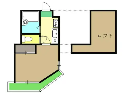 ストロベリーハイム(1K/2階)の間取り写真