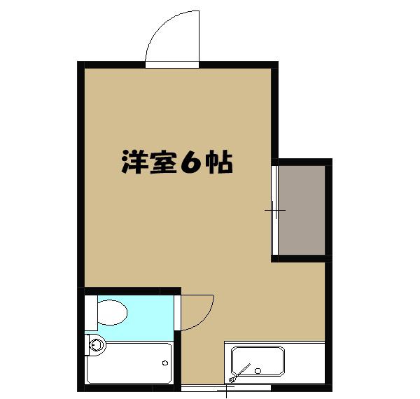 ミユキハイツ(ワンルーム/2階)の間取り写真