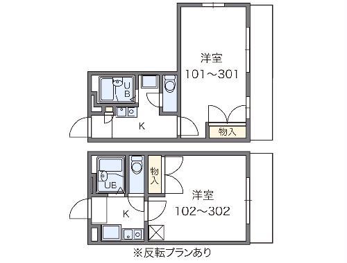 レオパレス豊島南(1K/3階)の間取り写真