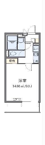 クレイノオアシスⅡ(1K/3階)の間取り写真