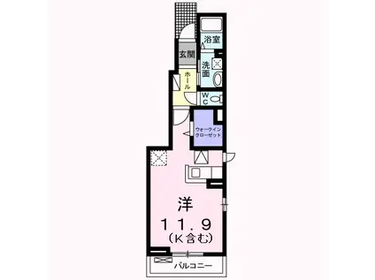 サニーサイド(ワンルーム/1階)の間取り写真