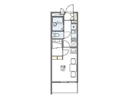 レオパレスはやせ(1K/1階)の間取り写真