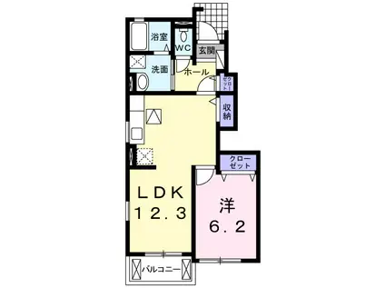 エトワールⅡ(1LDK/1階)の間取り写真