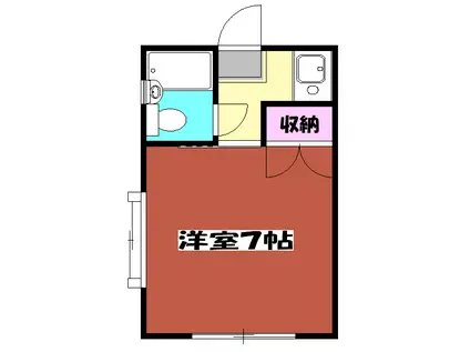 レッドパインハイム(1K/2階)の間取り写真
